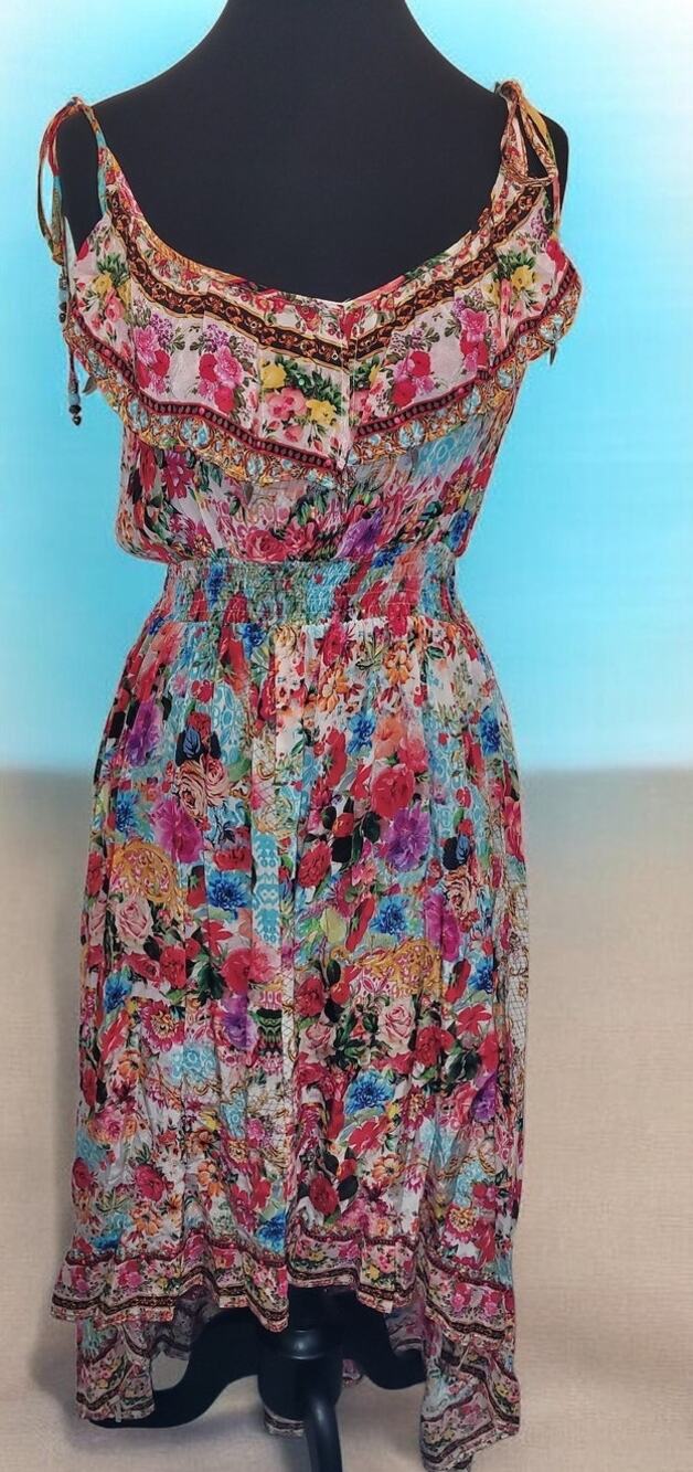 Inoa Australia Floral Crystal Maxi Dress SM NWOT Designer Luxe Beach Resort Chic